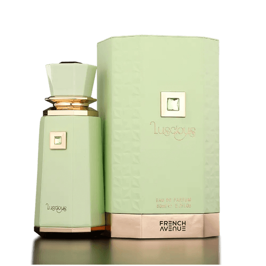 Luscious French Avenue 100ML fragrance bottle and packaging, showcasing original Maroc L’Essence du Parfum.