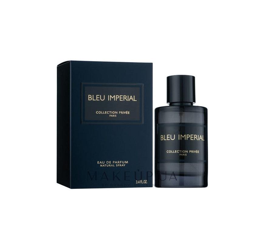 Bleu Impérial Geparlys Parfums 100 ML, flacon et emballage de parfum élégant.