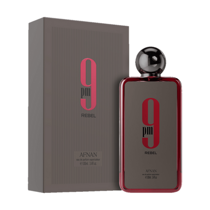 9PM Rebel Afnan 100 ML parfum unisexe avec emballage élégant et moderne homme femme maroc