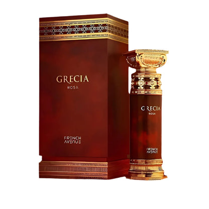 Grecia Rosa French Avenue 100 ML, flacon de parfum élégant avec emballage raffiné.