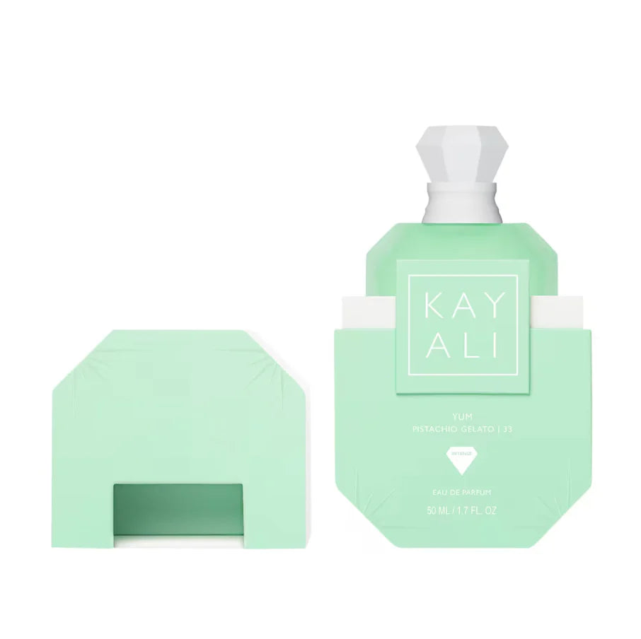 Kayali Pistachio Yum Pistachio Gelato 33 flacon et emballage en mint, 50 ml Eau de Parfum femme et mixte