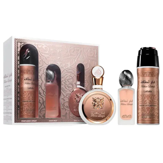 Fakhar Rose 3-Piece Coffret Perfumes & Beyond    Perfumes & Beyond