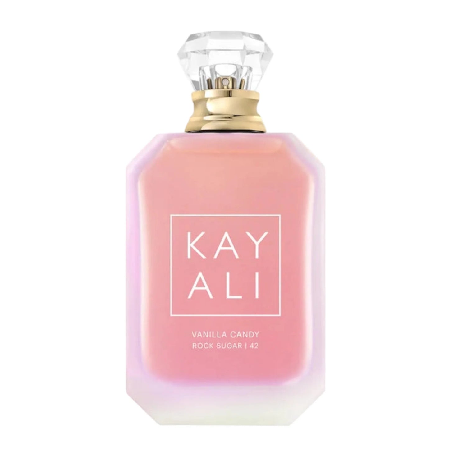 Flacon de parfum Kayali Vanilla Candy Rock Sugar 42 100 ML avec un design élégant et coloré.