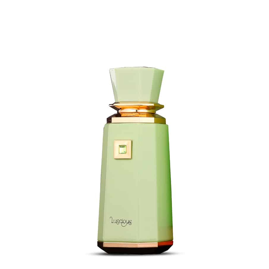 Luscious French Avenue 100ML fragrance bottle with elegant design and soft green color. vente parfum, parfum original