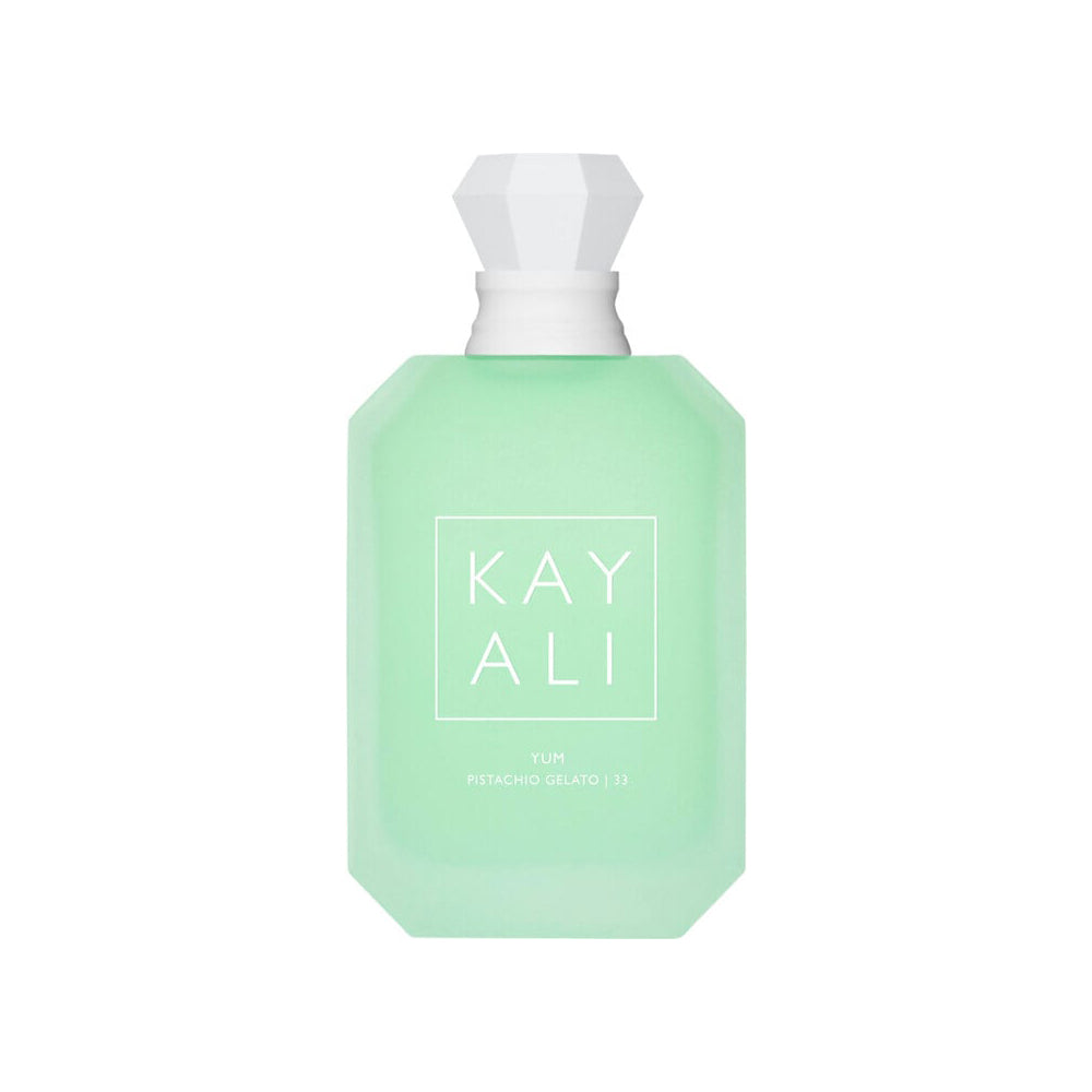 Kayali Pistachio Yum Pistachio Gelato 33 100 ML - Flacon parfum élégant en verre mint.