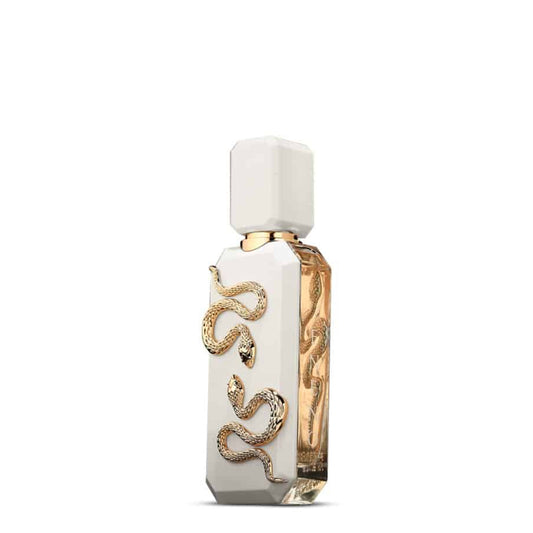 Flacon de parfum Veneno Bianco French Avenue 100 ML avec motif serpent en relief.